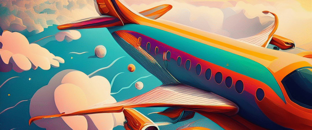 Flying on a plane to the United States of America